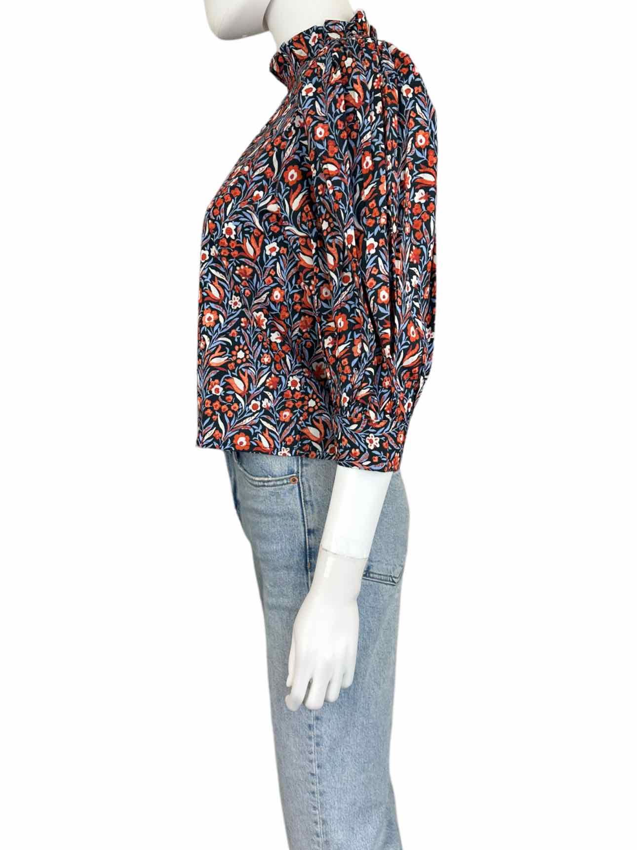 SUR LA VAGUE Coral Printed Blouse Size 0