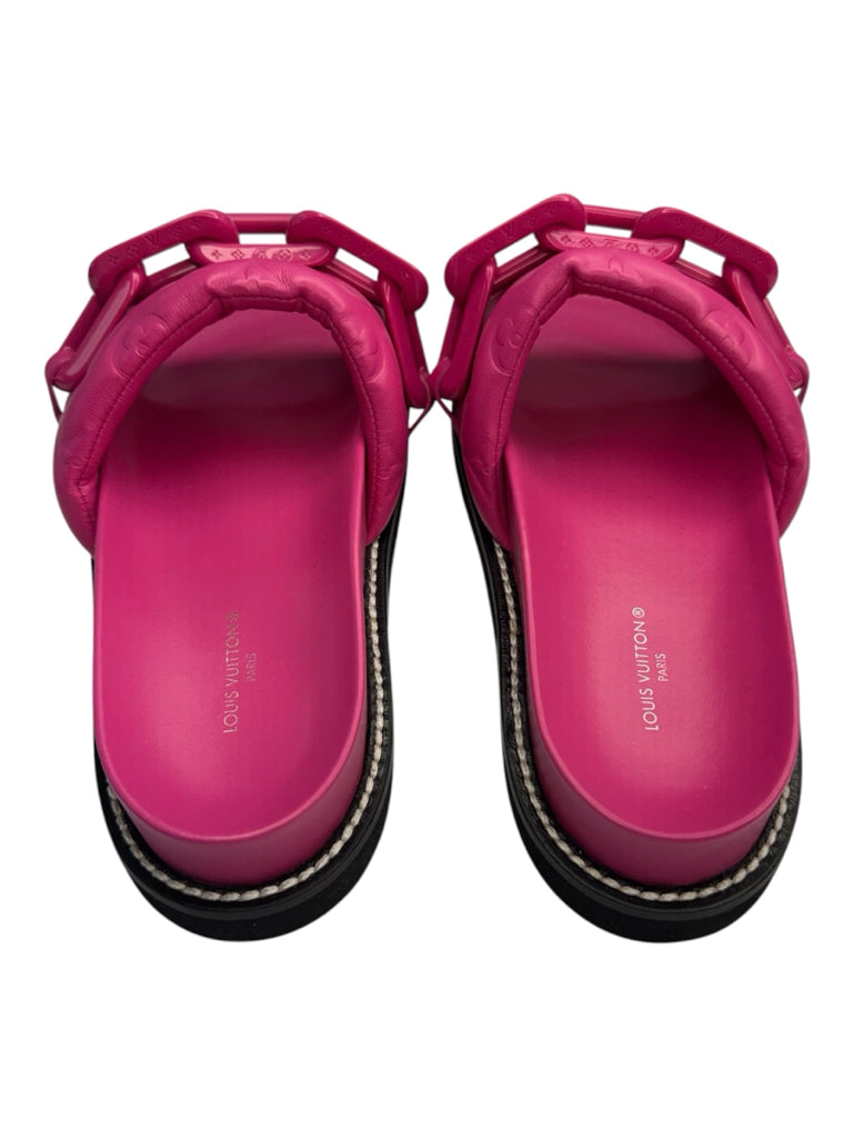 Louis Vuitton Hot Pink Sunset Flat Comfort Mule Size 37.5
