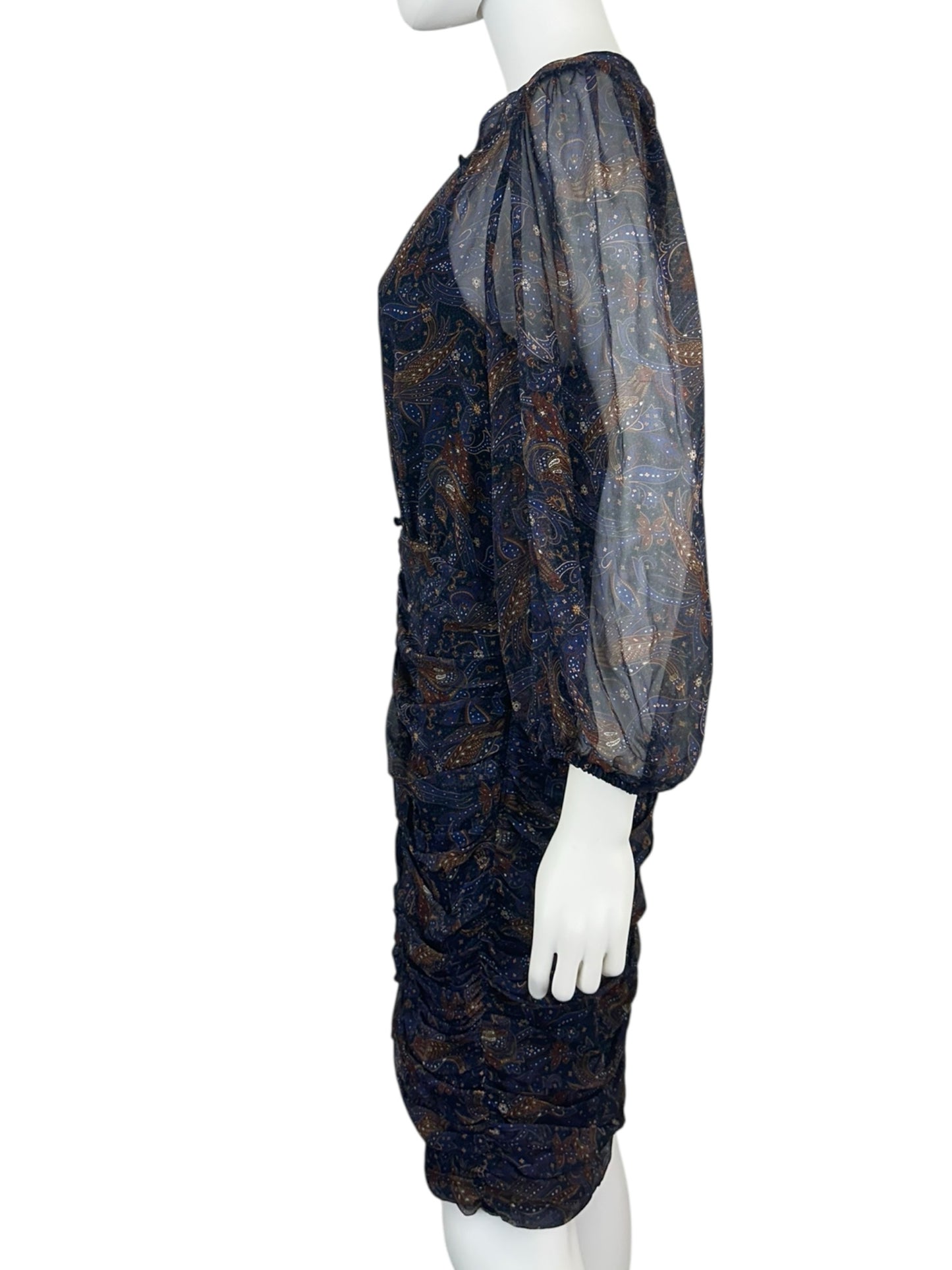 VERONICA BEARD Navy Paisley Kerfri Dress Size 12