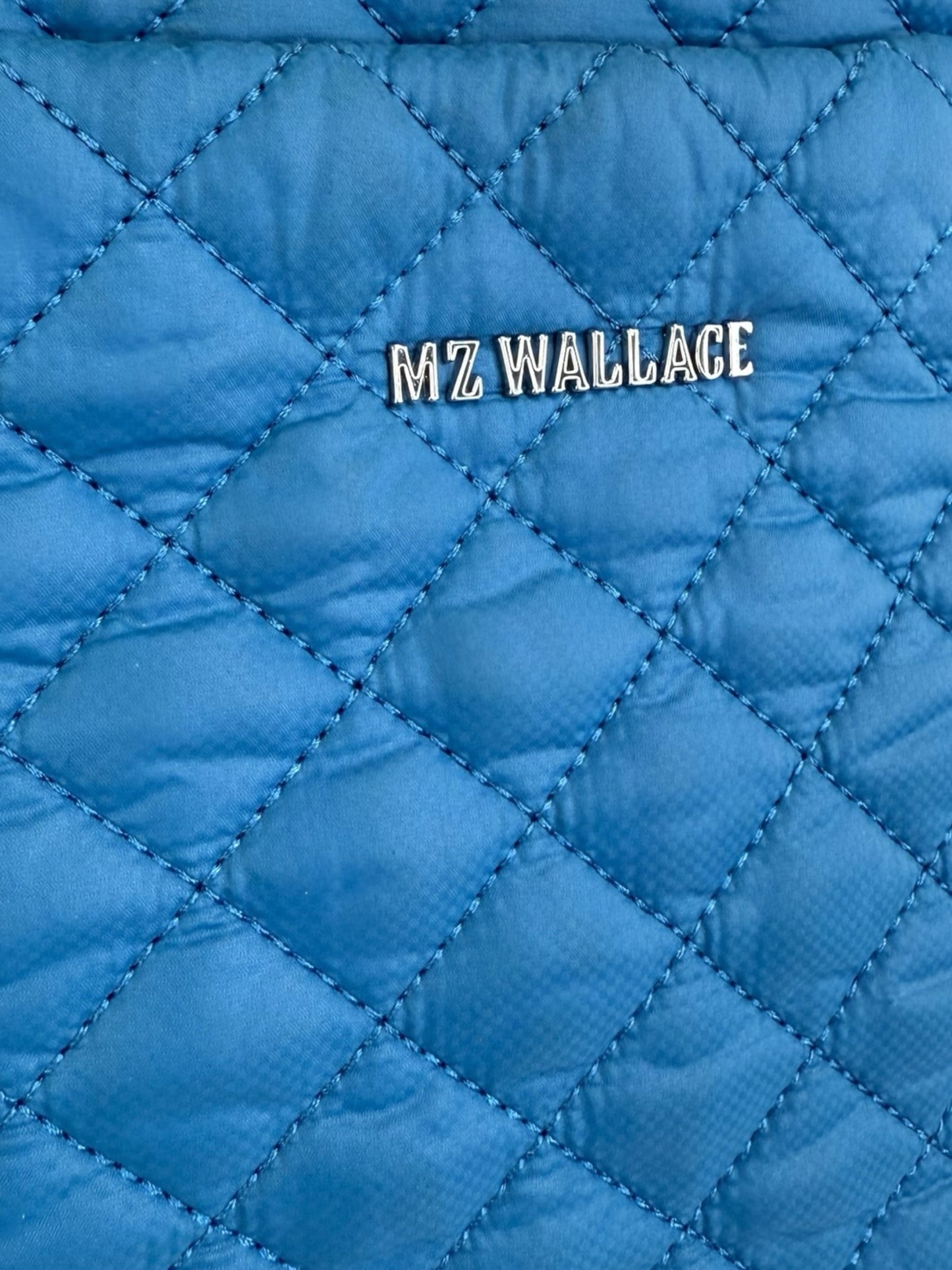 MZ WALLACE  Blue Quilted Medium Sutton Deluxe Designer Handbag