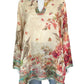 Johnny Was 100% Silk Print Tunic Blouse Size S