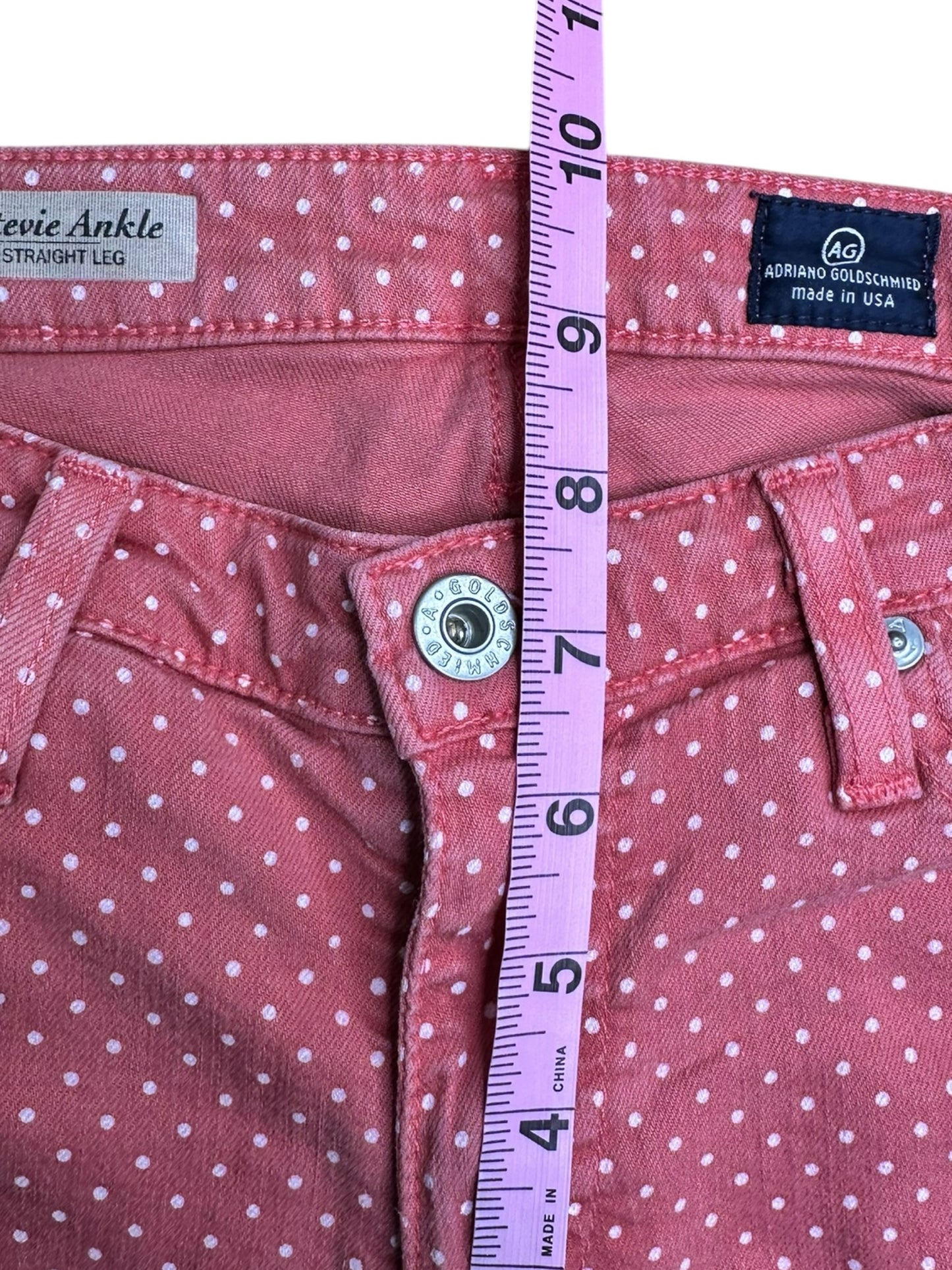 Adriano Goldschmid Red STEVIE Polka Dot Jeans Size 27