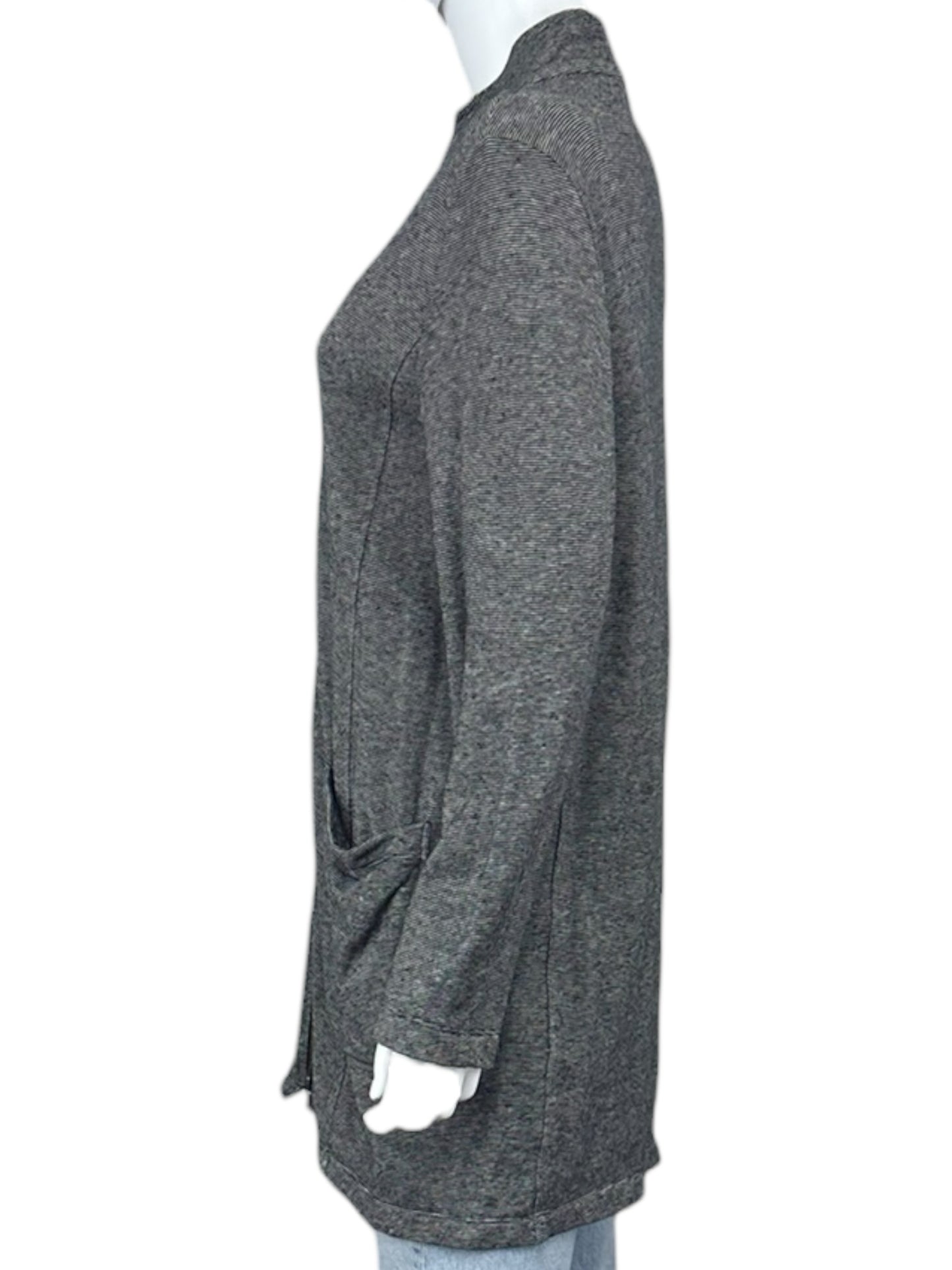 EILEEN FISHER Black Striped Hemp Organic Cotton Jacket Size M