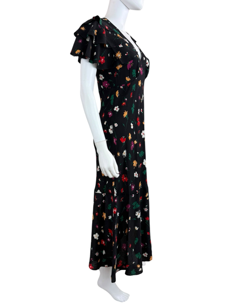 Polo Black Floral Maxi Dress Size 2