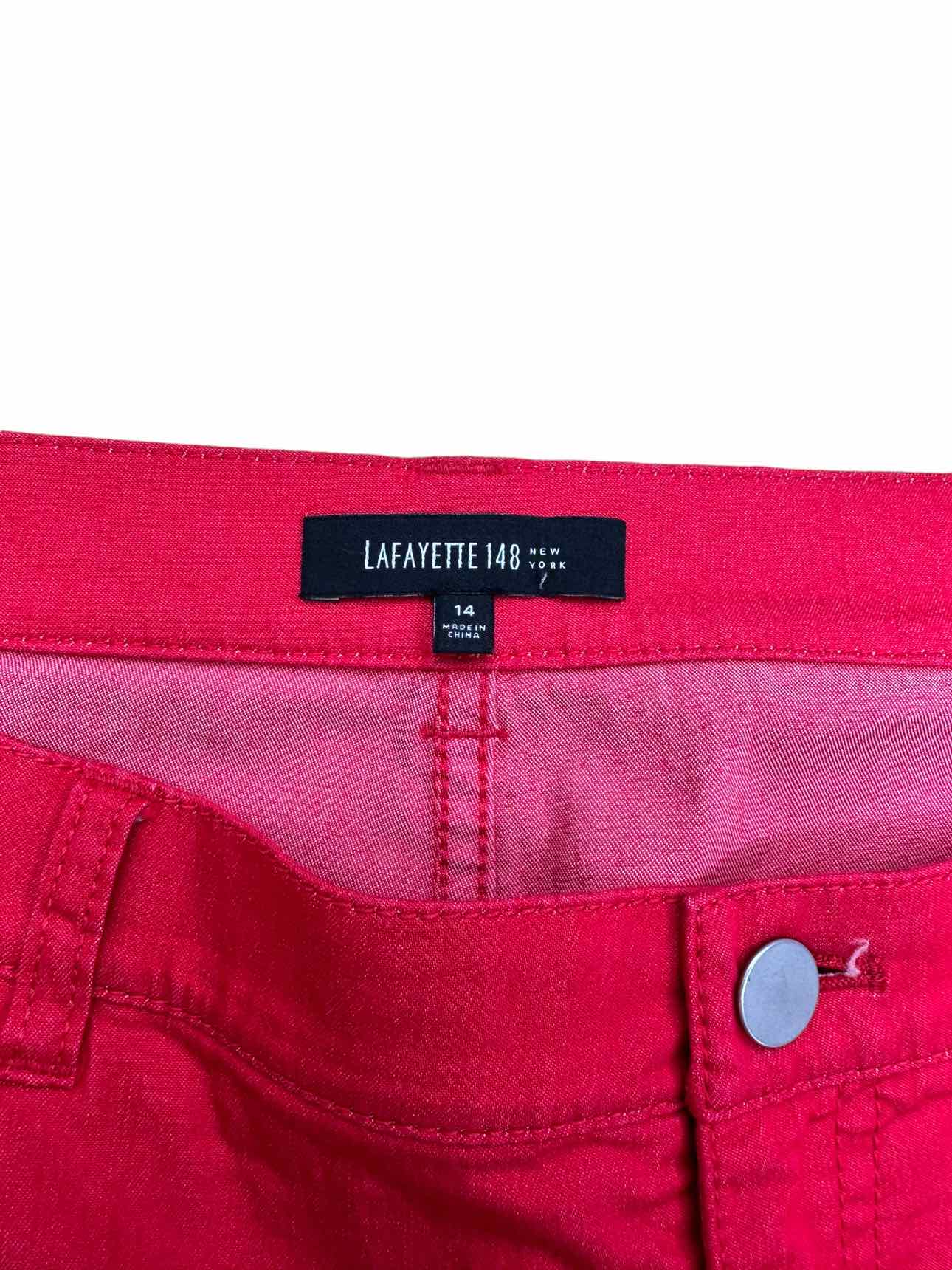 LAFAYETTE 148 NEW YORK Red Jeans Size 14