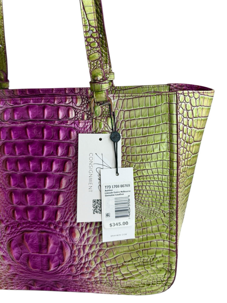 Brahmin NWT Ashlee Limeade Ombre Melbourne Designer Handbag
