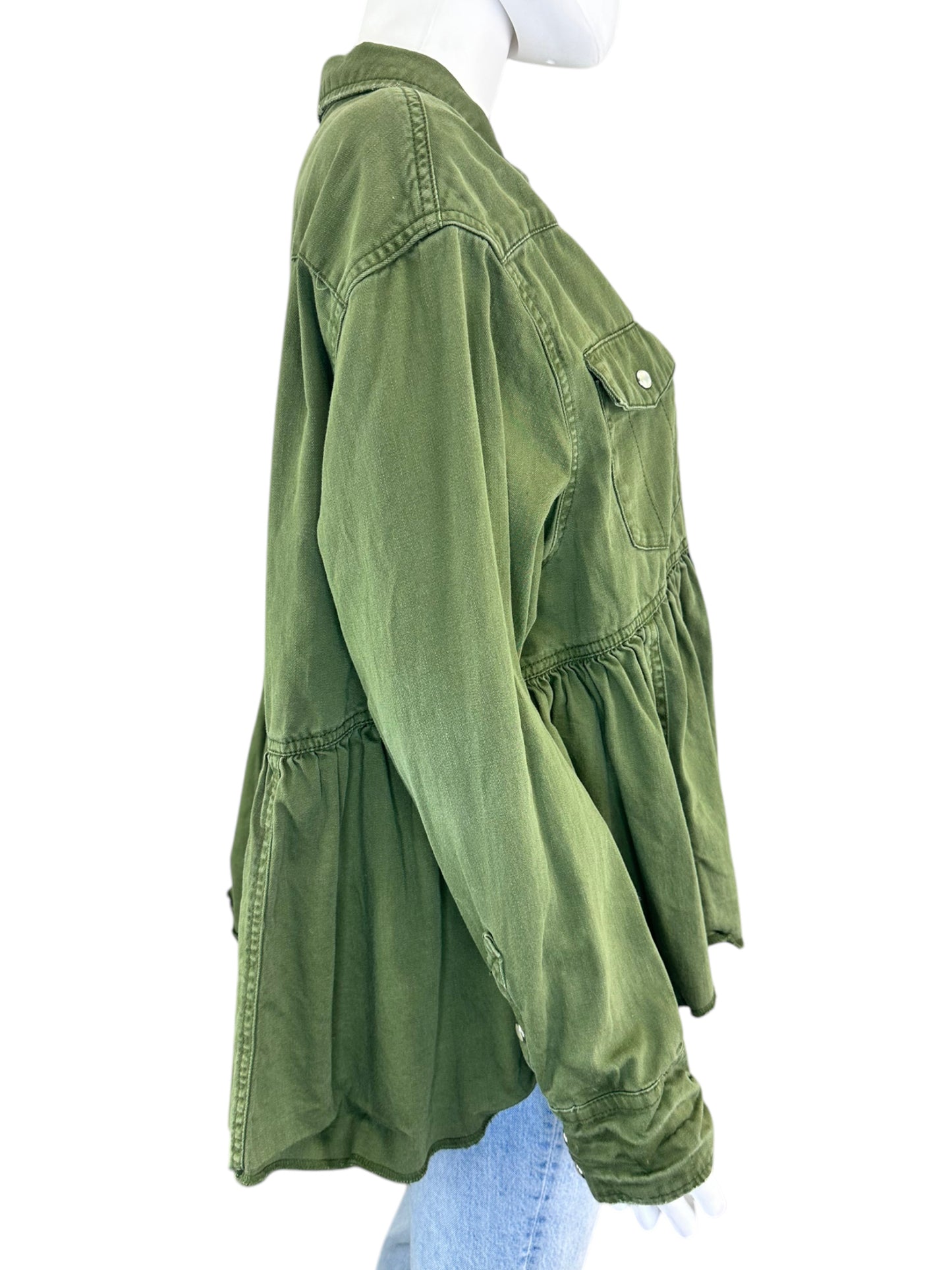 We the Free Green Peplum Jacket Size S