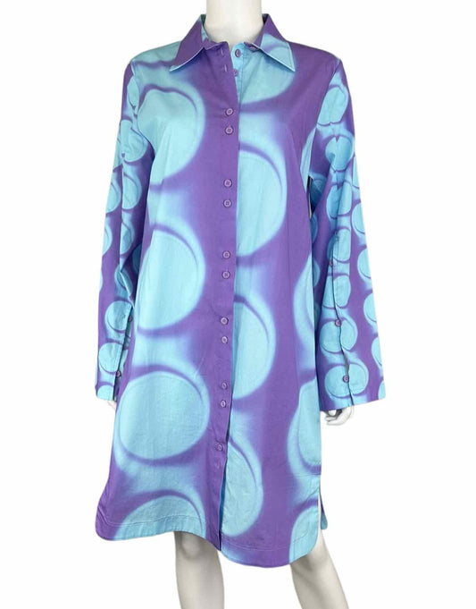 HOSBJERG FREYA Abstract Print Shirtdress Size S