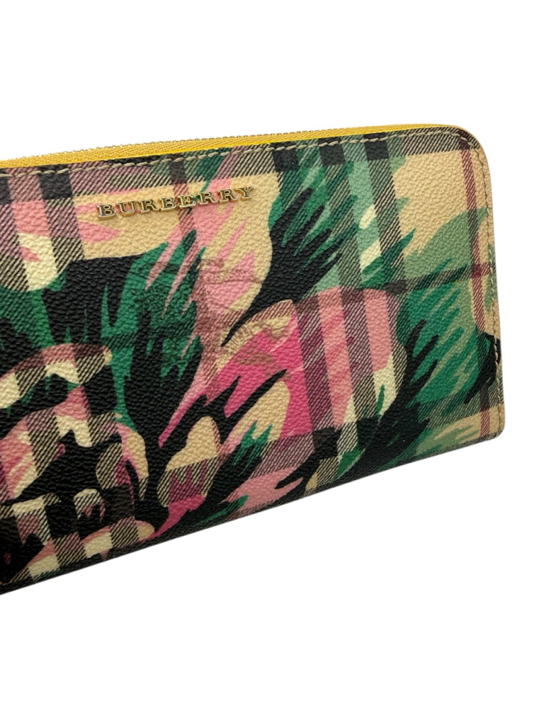 BURBERRY Peony Rose Printed Haymarket Check Continental Wallet
