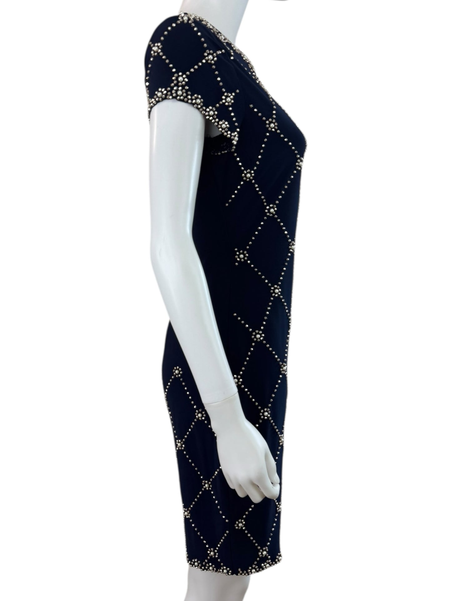 Betsy & Adam NWT Navy Cocktail Sheath Dress Size 4