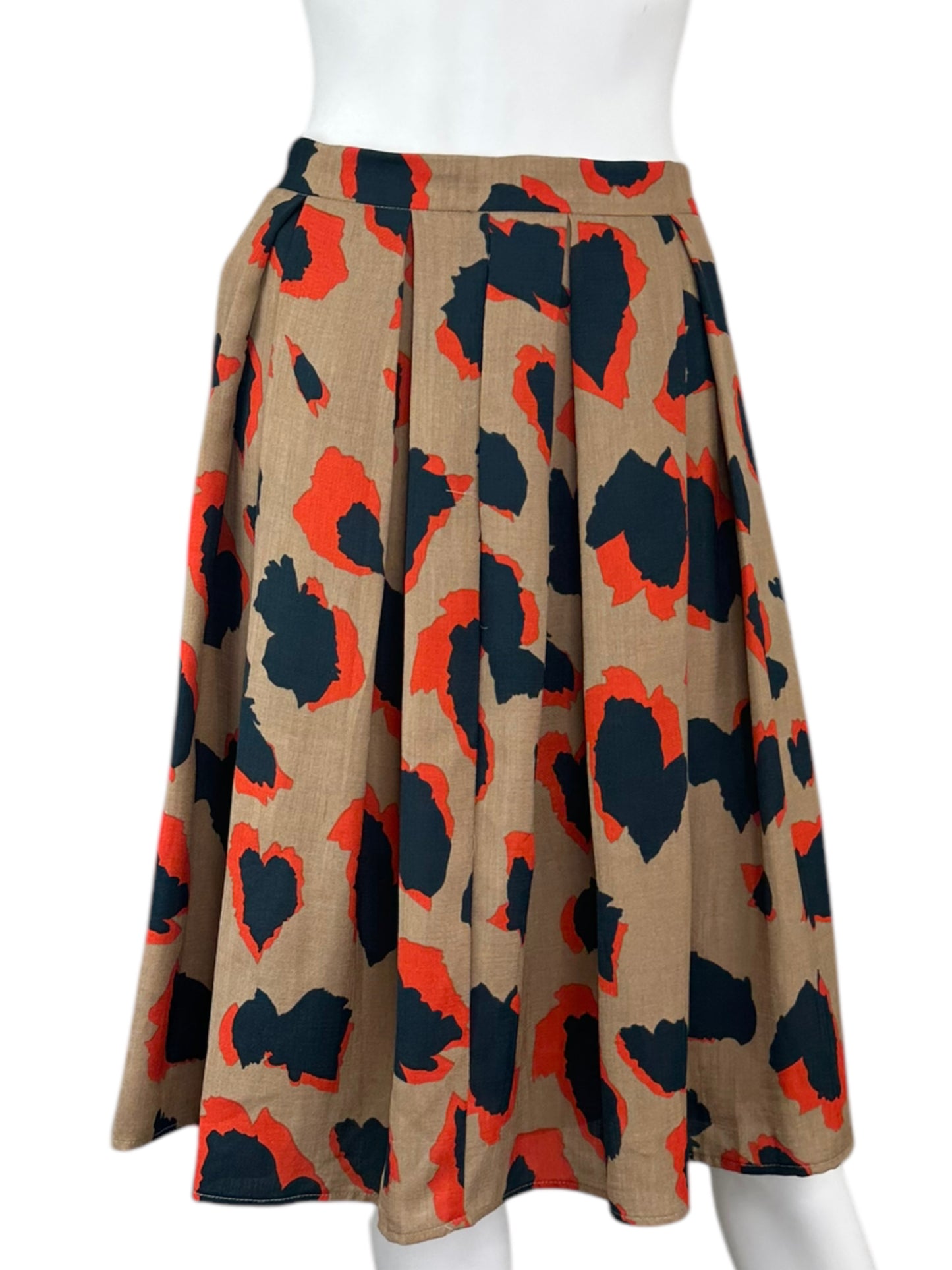 comme toi Animal Print Flowy Midi Skirt Size S