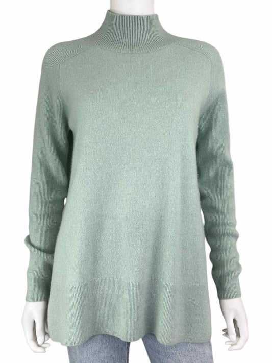 WHITE + WARREN Seafoam 100% Cashmere Turtleneck Sweater Size M