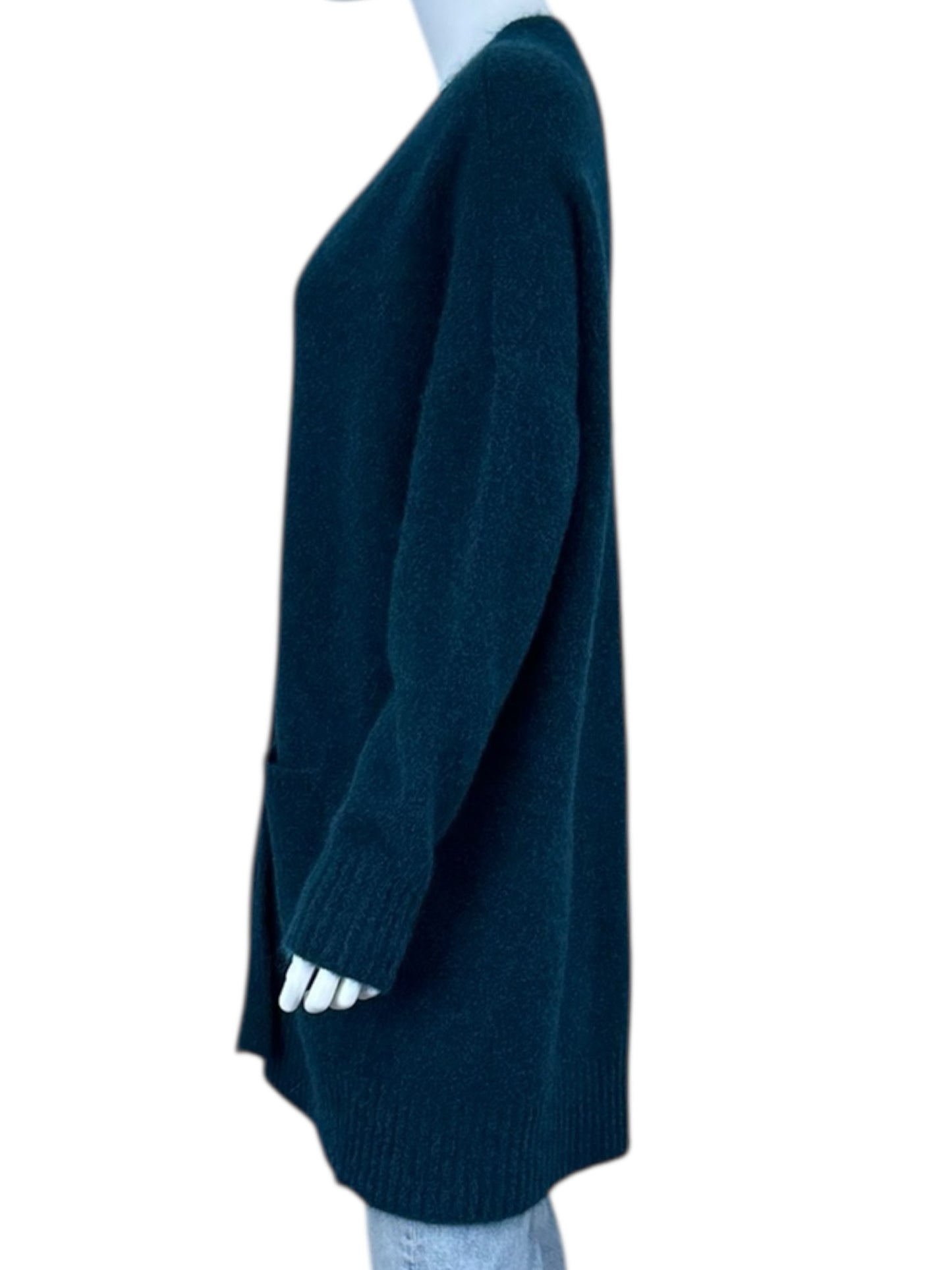 EILEEN FISHER Teal Wool Mohair Sweater Cardigan Size M