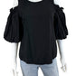 velvet BY GRAHAM & SPENCER Black Cold Shoulder Blouse Size S