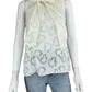 REBECCA TAYLOR Cream Floral Silk Blend Sheer Blouse Size 4