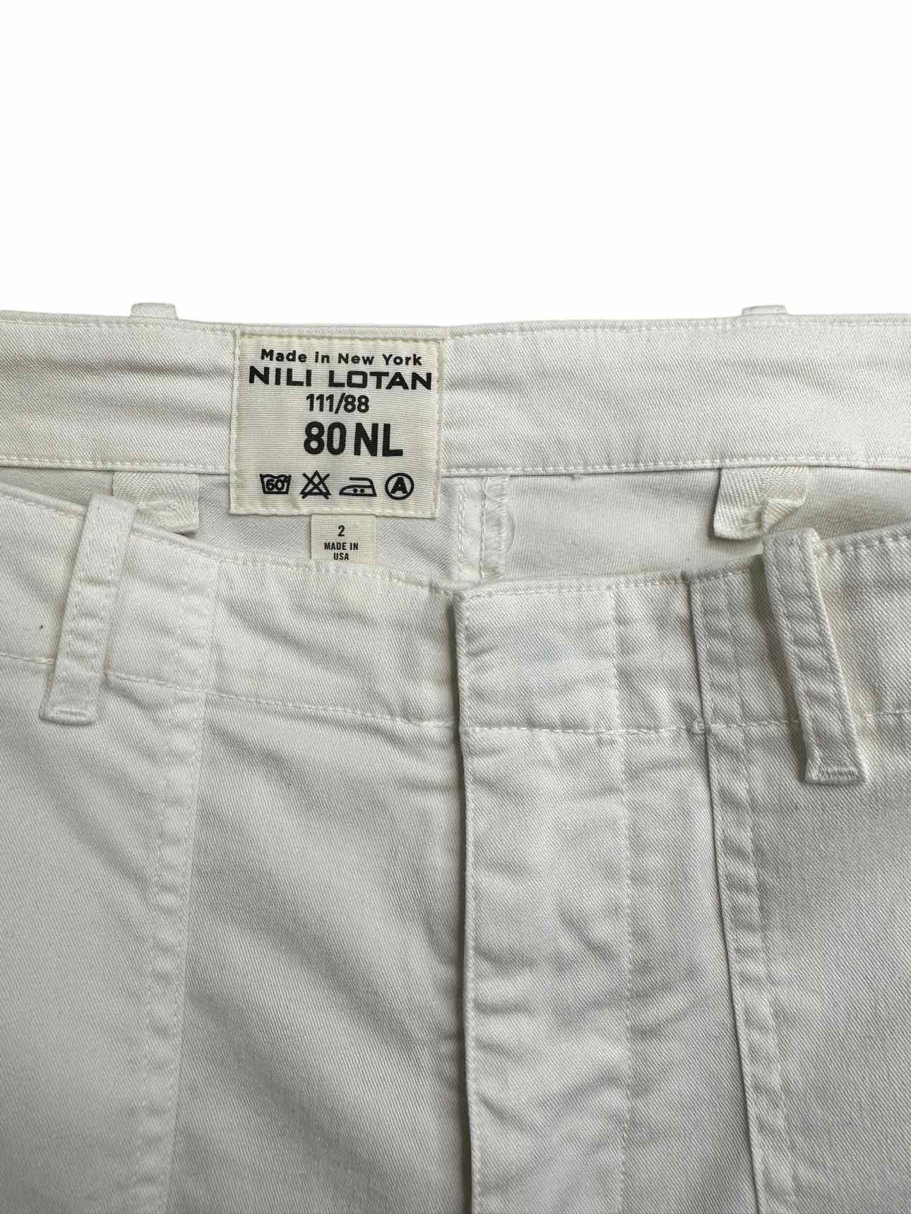 Nili Lotan Ivory Cropped Military Pant Size 2