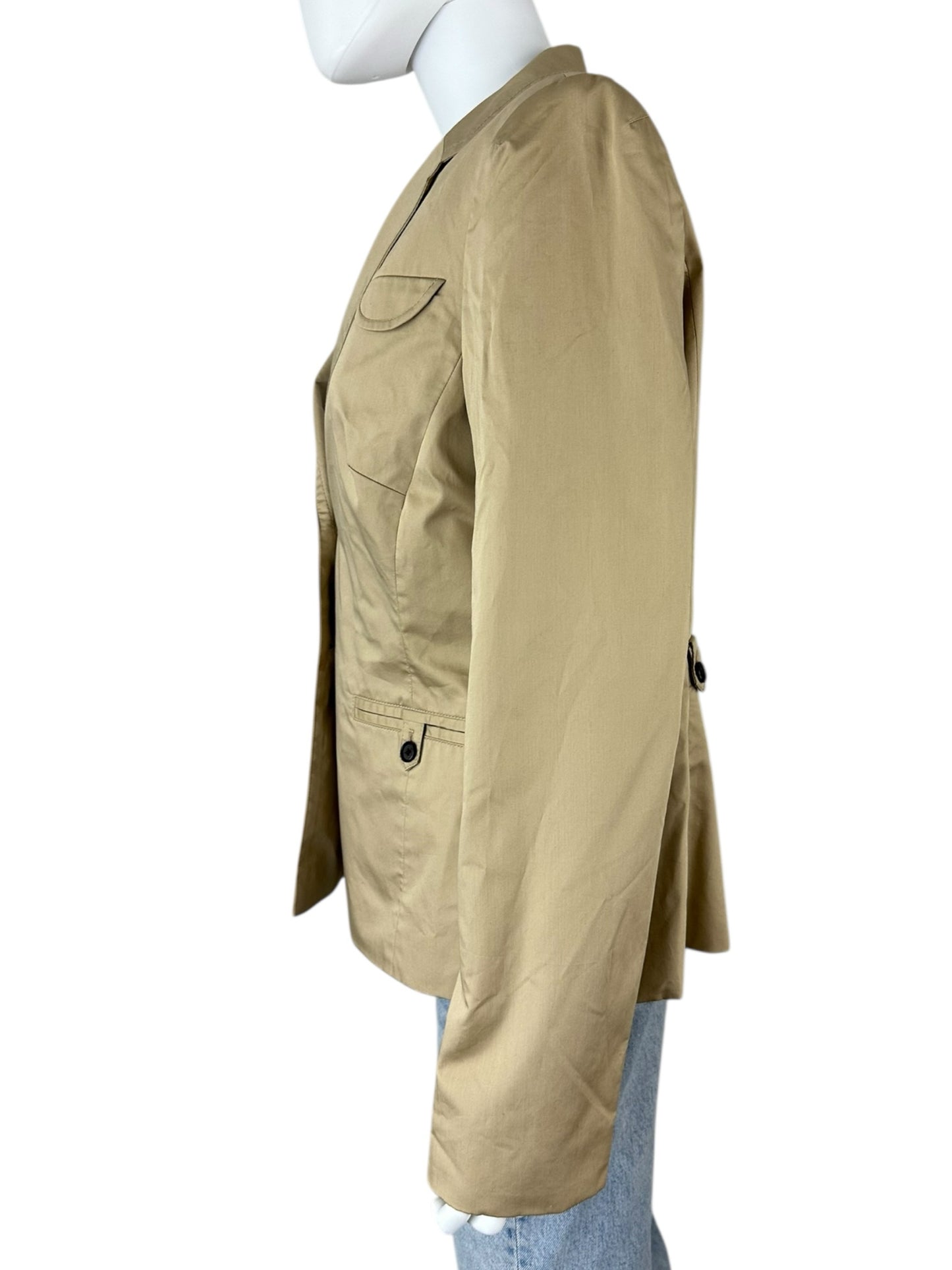 BANANA REPUBLIC NWT Khaki 100% Cotton Blazer Size 14