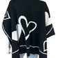 Chico's NWT Reversible Hearts Ruana Sweater Cardigan Size M