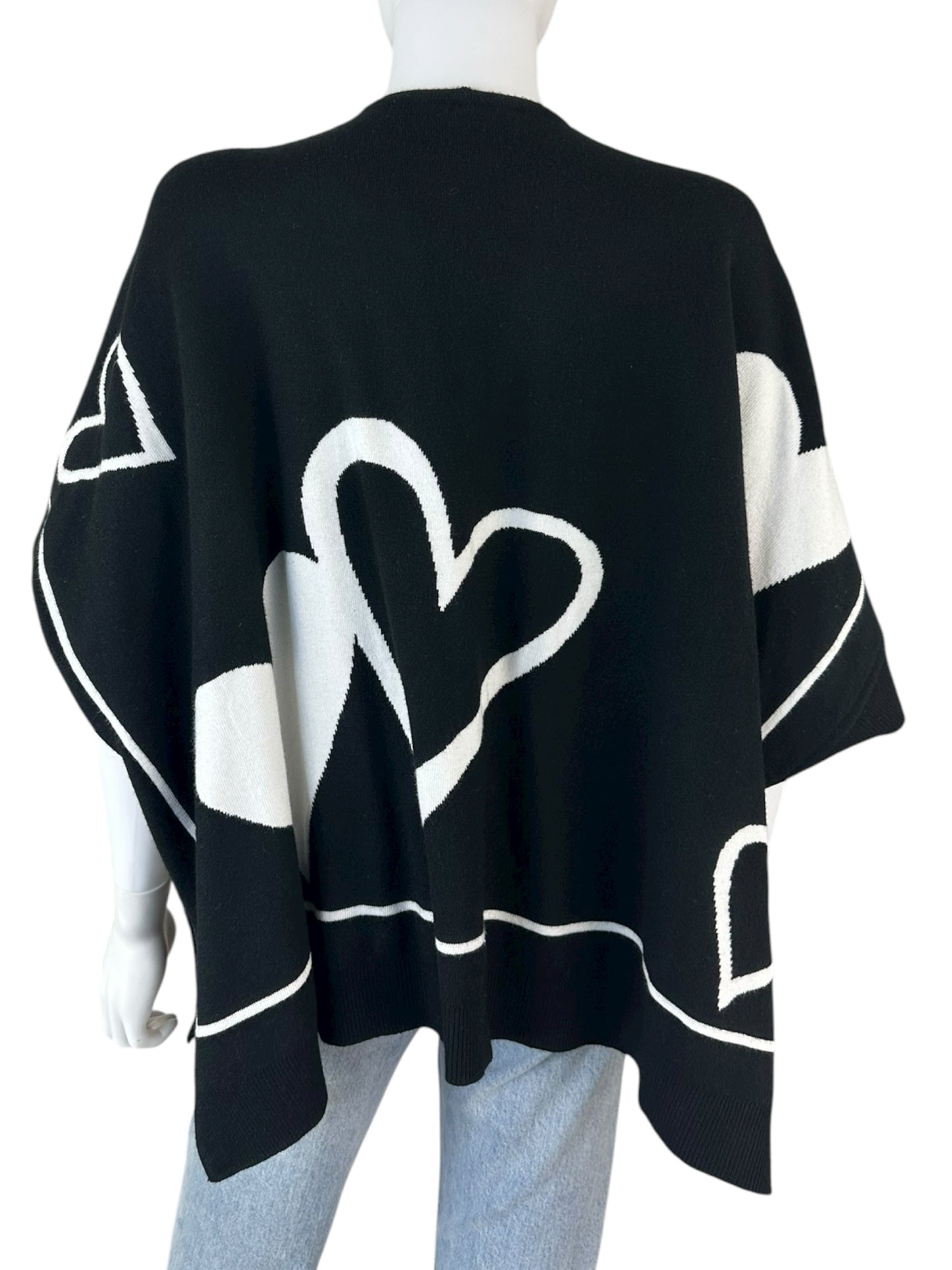 Chico's NWT Reversible Hearts Ruana Sweater Cardigan Size M