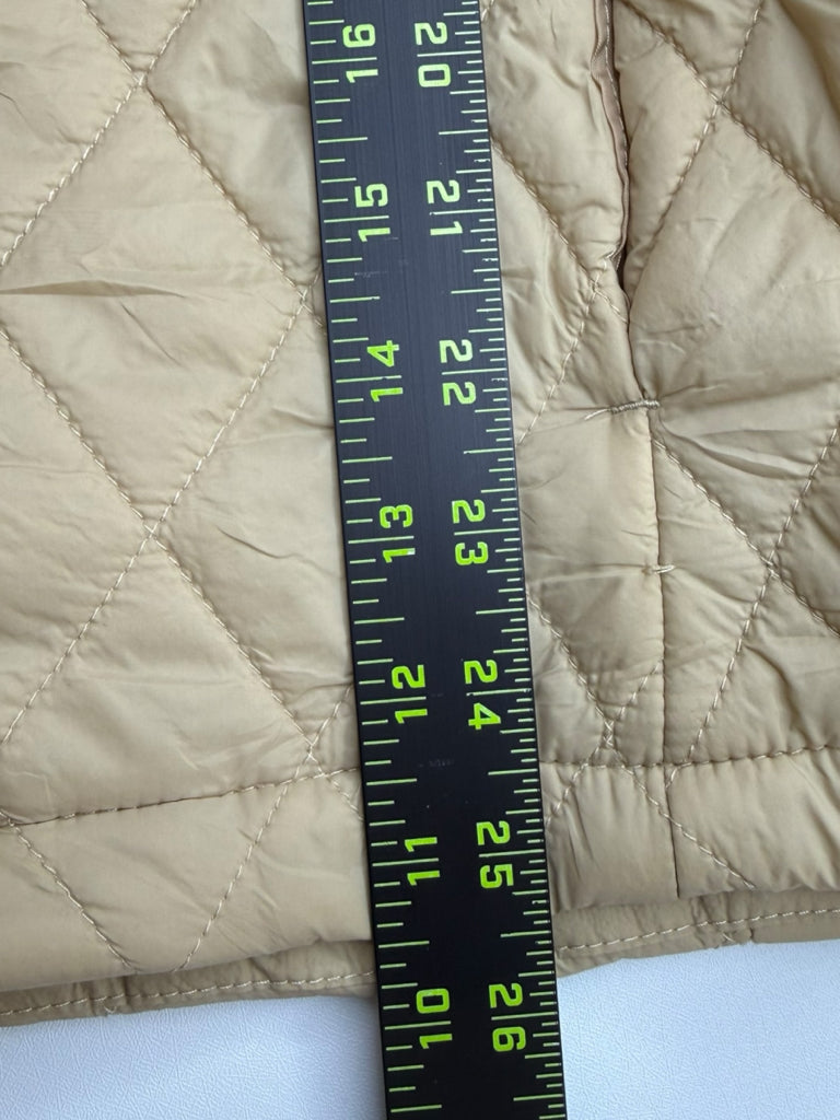 LANDS' END Tan Quilted Puffer Vest Size L