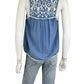 Joie Blue 100% Cotton Embroidered Shell Size XS