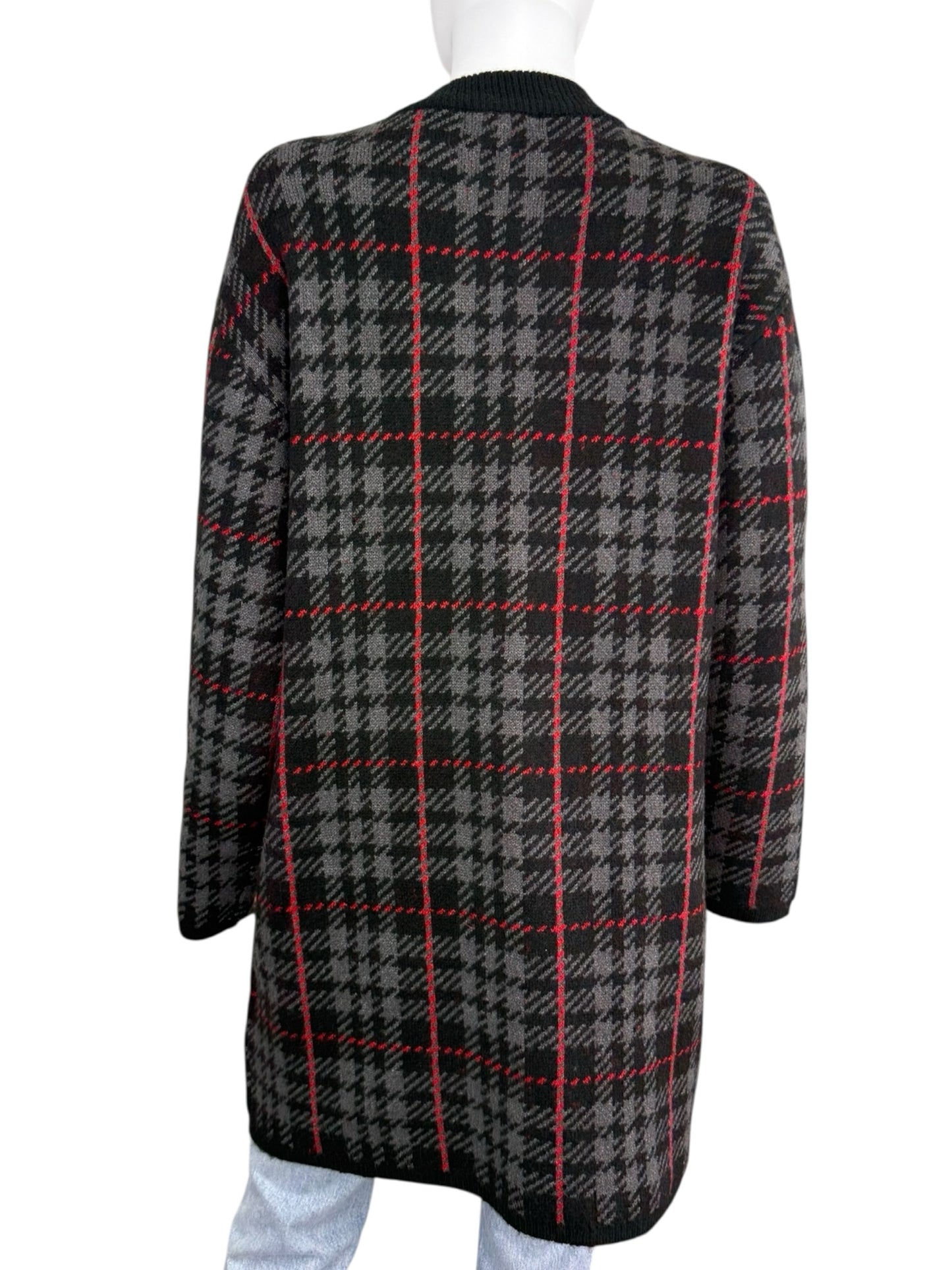 SANCTUARY NWT Black Plaid Knit Jacket Size S