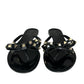 VALENTINO Black Rockstud Rubber Slipper Size 38