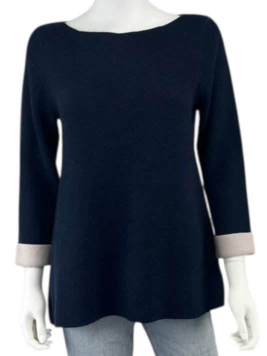 TAHARI Navy 100% Cashmere Sweater Size M