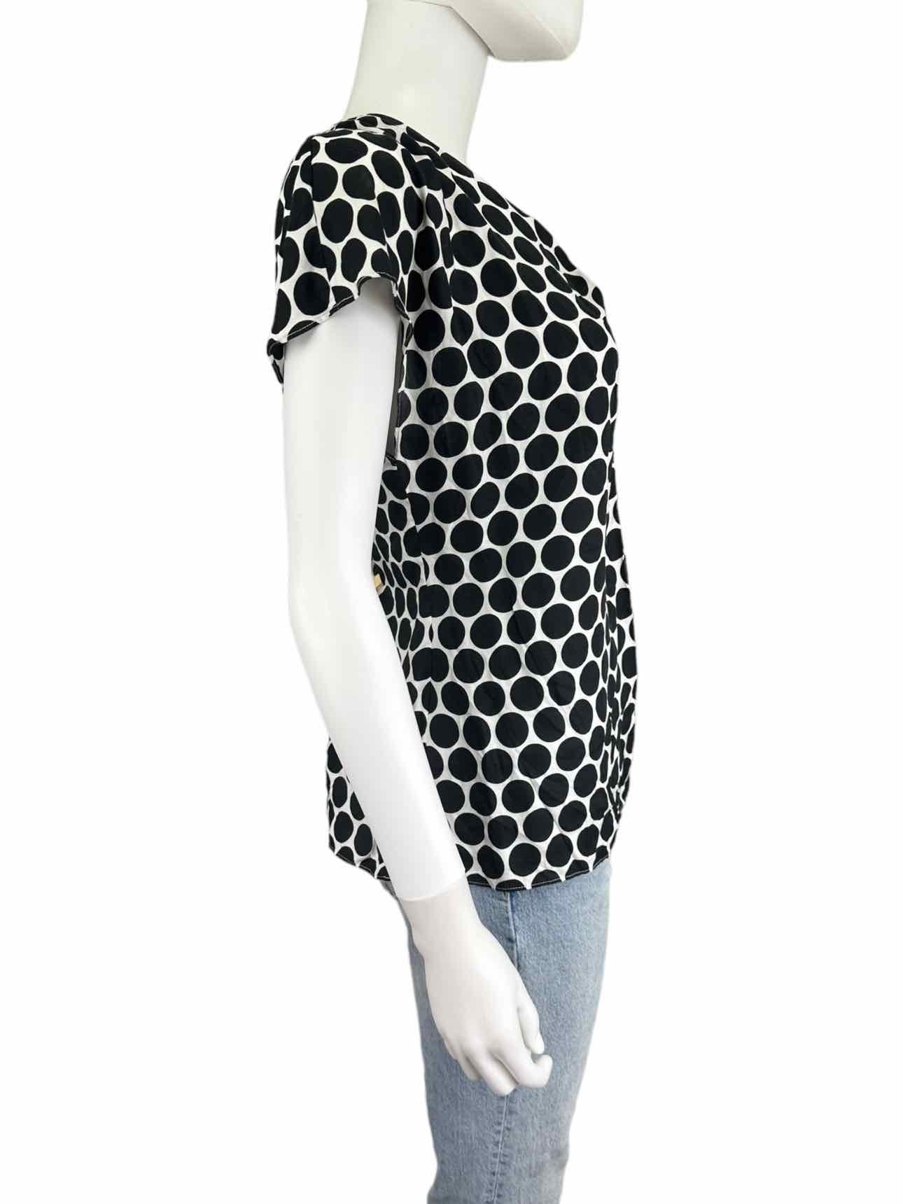 Boden Black Polka Dot Blouse Size 12