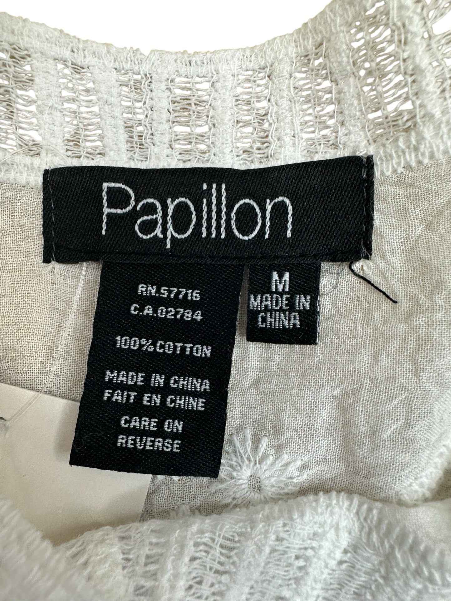 Papillon White Blouse Size M