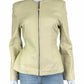 JERRY SHABO Cream 100% Genuine Leather Jacket Size M