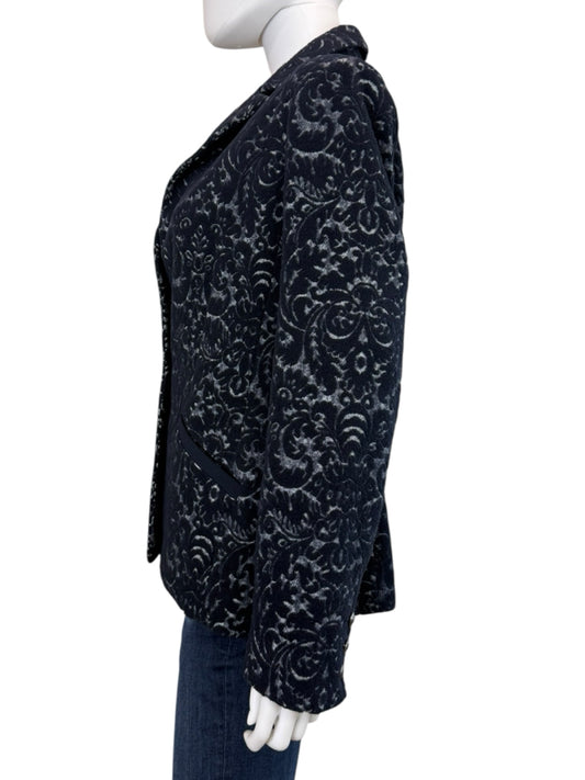 Cabi Navy Paisley Jacquard Blazer Size 6