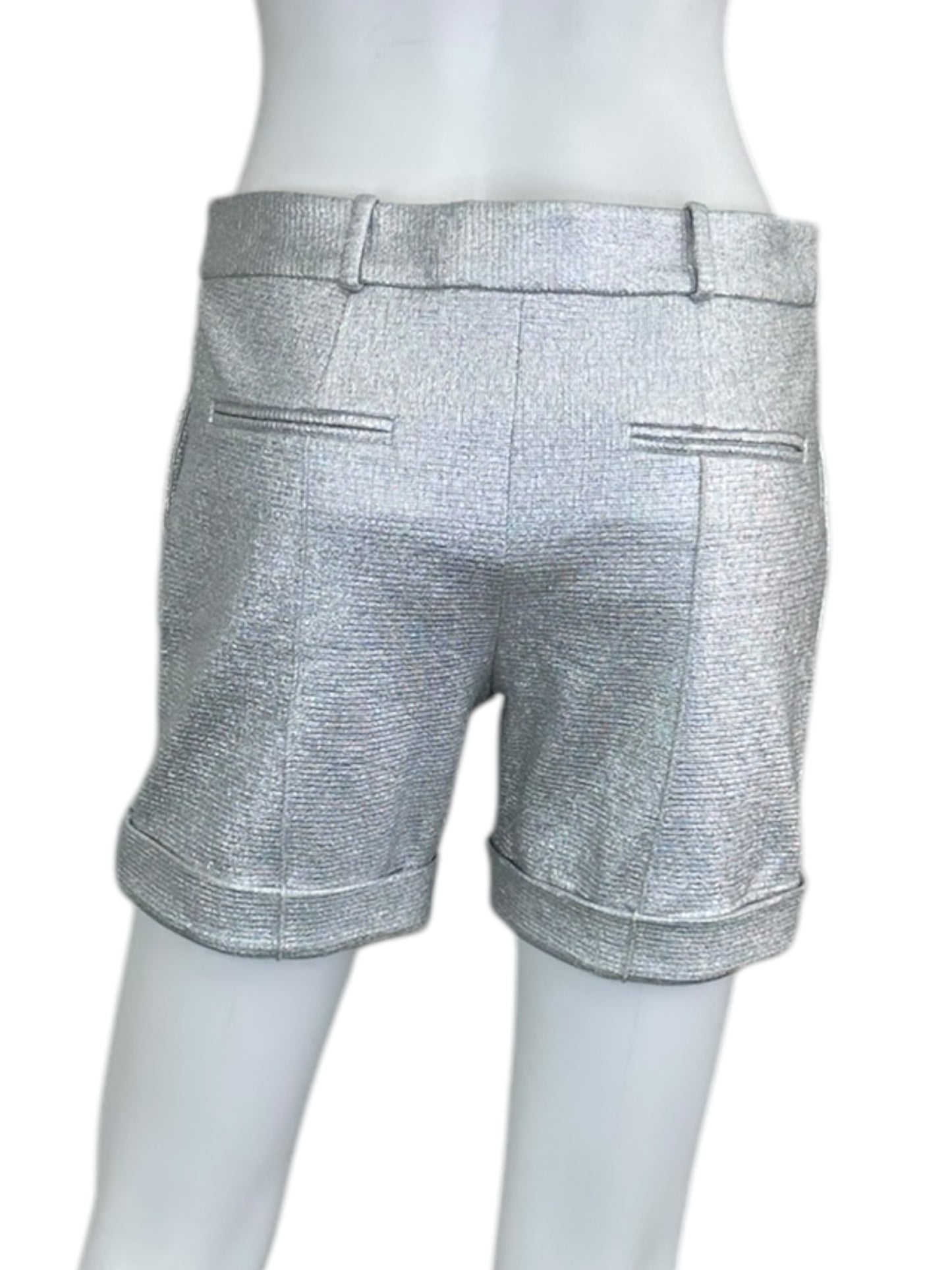 Diane von Furstenberg 100% Silk Metallic Shorts Size 6