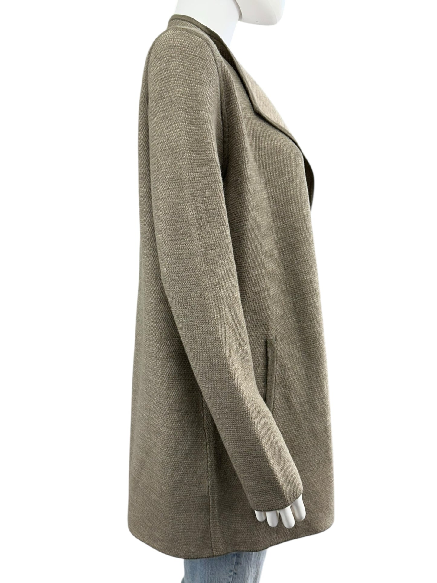 Talbots Brown Merino Wool Knit Jacket Size M