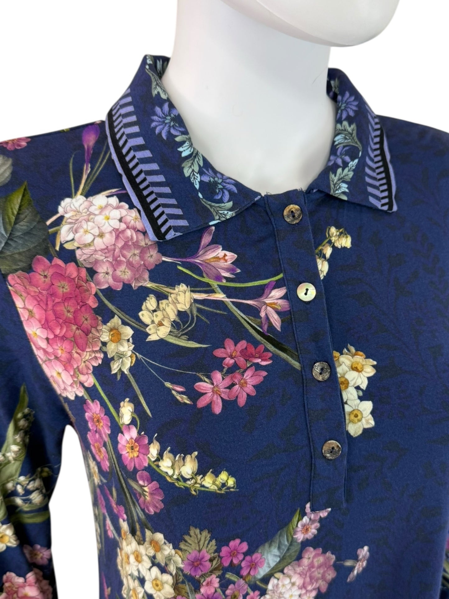 Johnny Was Navy Willowa Polo Tunic Dress Size S