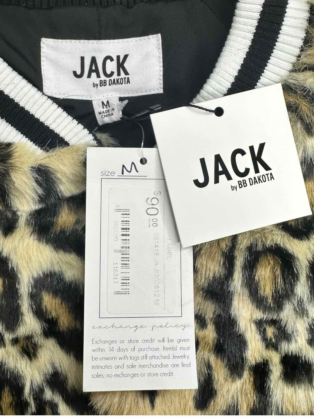 JACK by BB DAKOTA NWT Faux Fur Leopard Bomber Jacket Size M alineconsignment