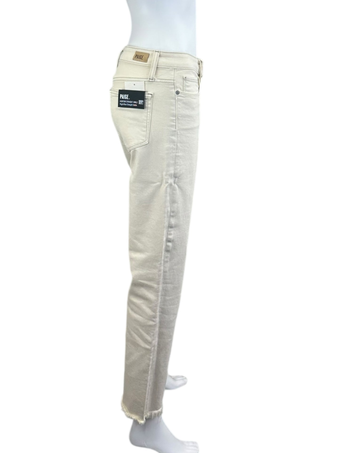 PAIGE NWT Cream Hoxton Straight Ankle Jean Size 27