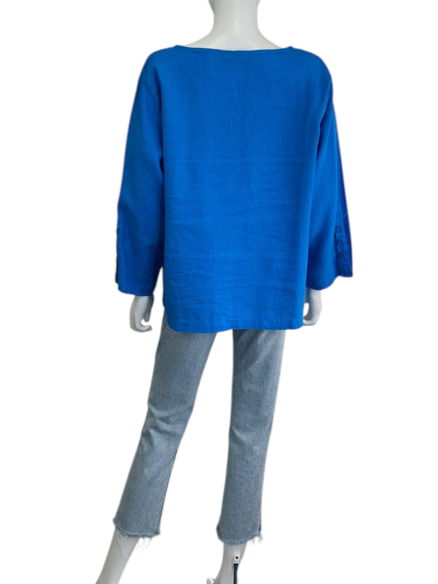 Flax Blue Knit Top Size L