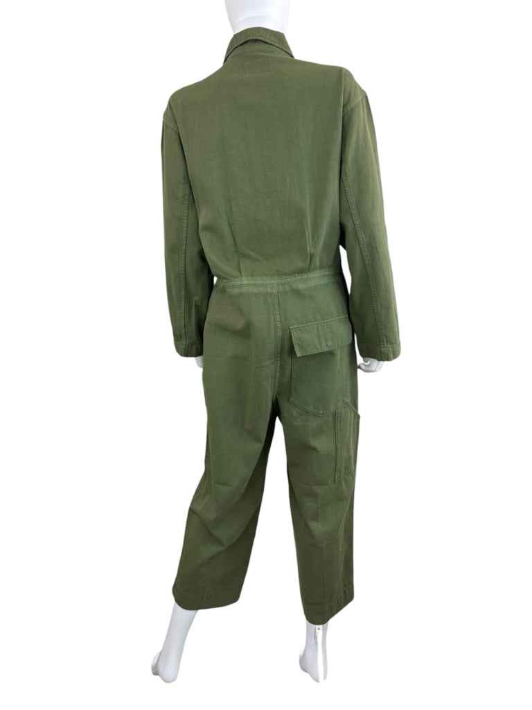 Current Elliott Green Richland Linen Jumpsuit Size 2
