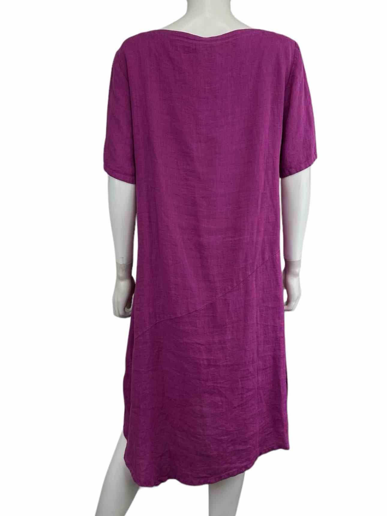 Lisa Bayne Purple 100% Linen Dress Size M