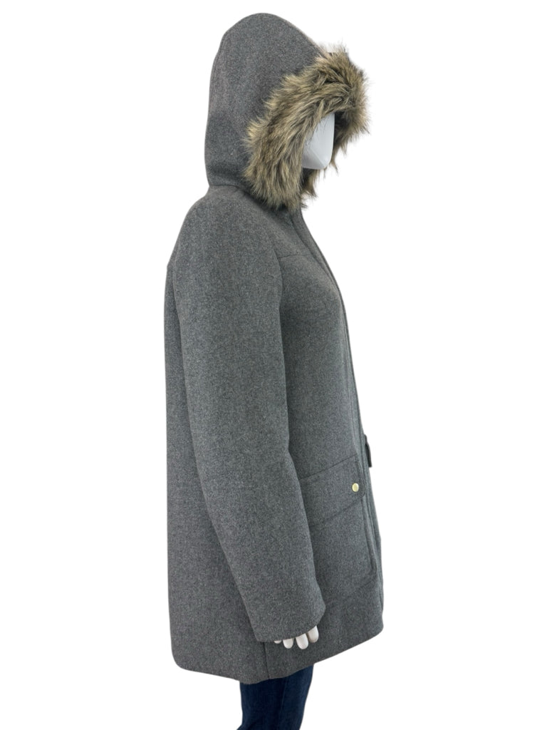 J. Crew Gray Vail Wool Blend Hooded Parka Size 10