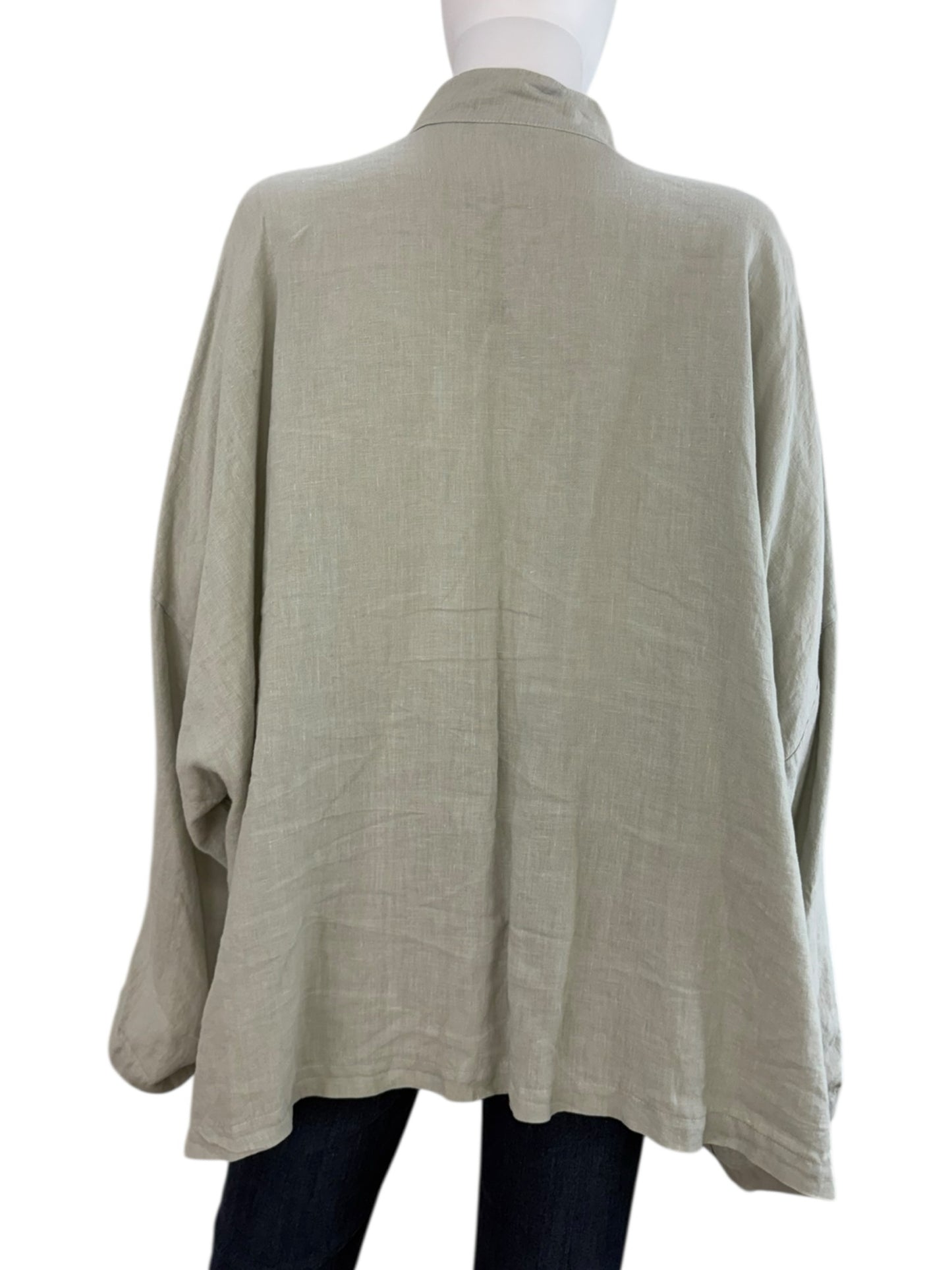 bryn walker Tan 100% Linen Jacket Size 1X