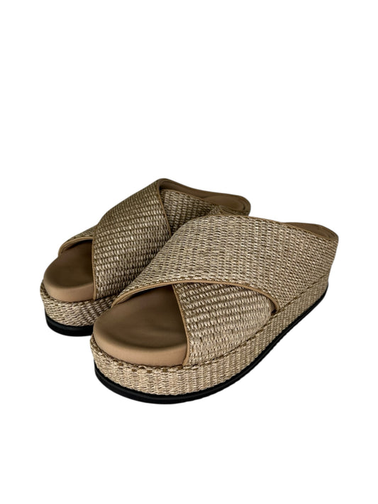 ROAM Cross Stack Raffia Platform Sandal Size 10