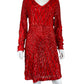 boston proper Red Sequin Sheer Midi Dress Size M