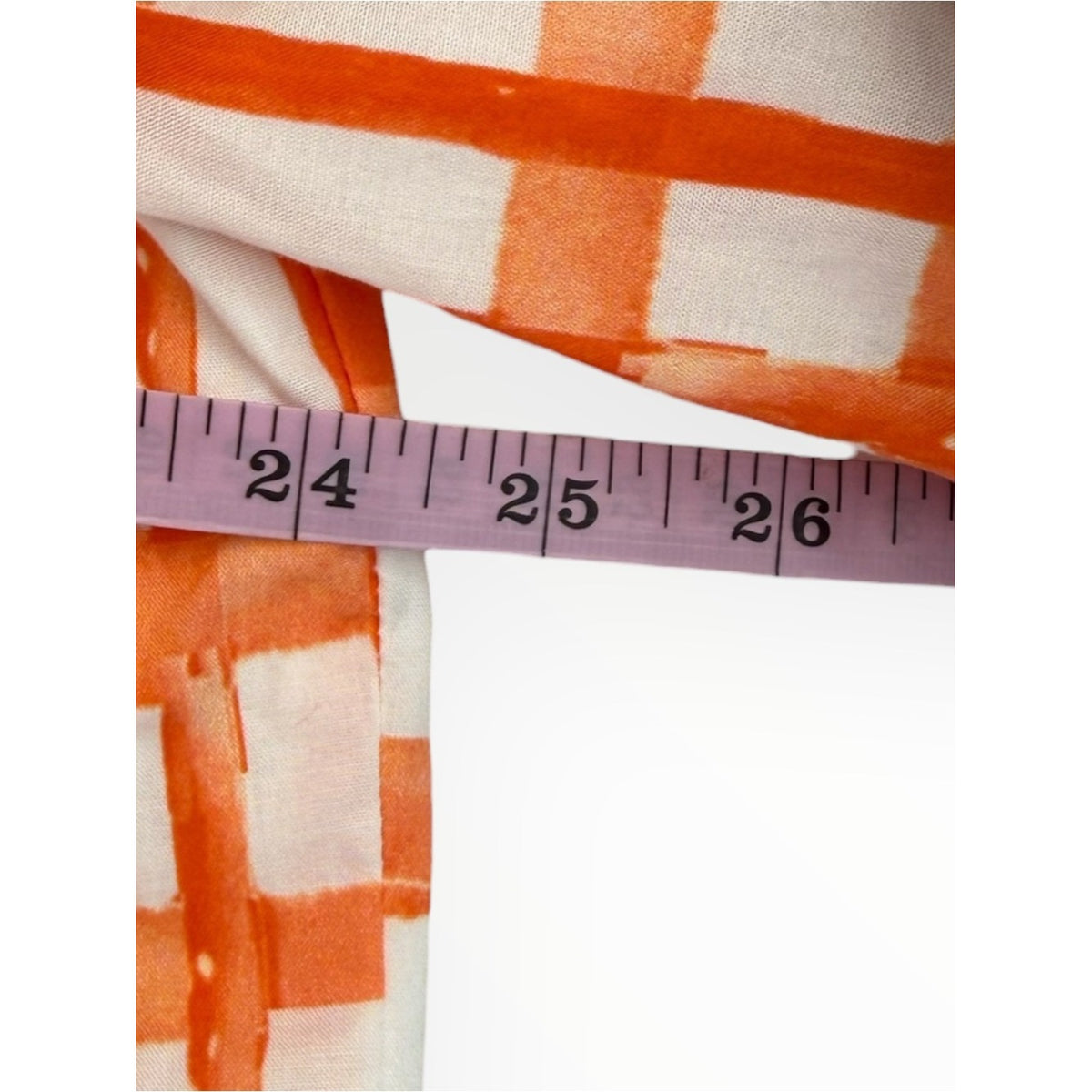 Brooke Wright Orange Plaid Olivia Off-the-Shoulder Dress Size M