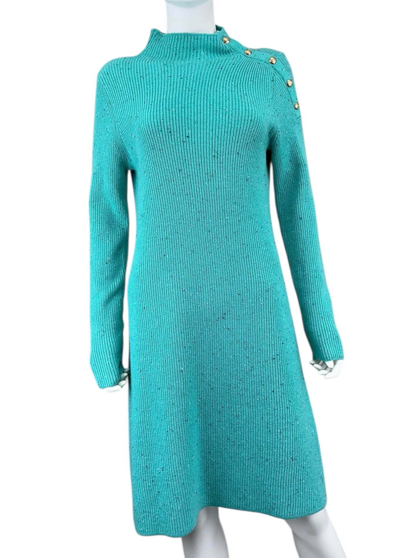 Talbots Aqua Sweater Dress Size S