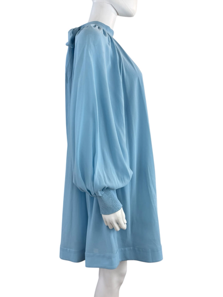 alice & olivia NWT Mineral Blue Gracen Trapeze Chiffon Mini Dress Size S