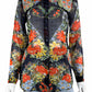 cabi Navy Floral Button-Down Size XS