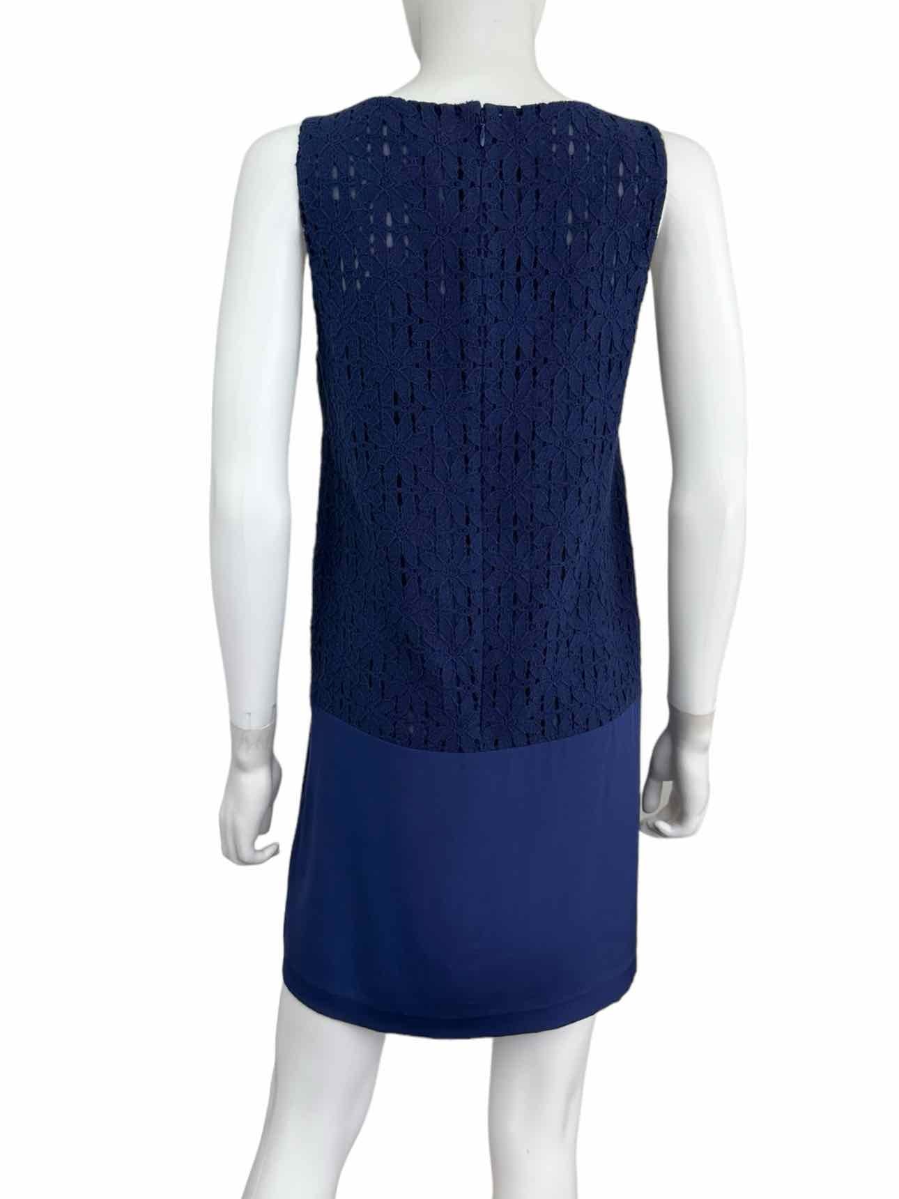 tibi Blue Silk Crochet Mini Dress Size 4