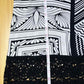 TINY Black Print Crochet Trim Top Size XS